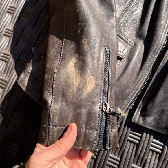 Tommy Hilfiger black leather motorcycle jacket - Picture 3 of 3